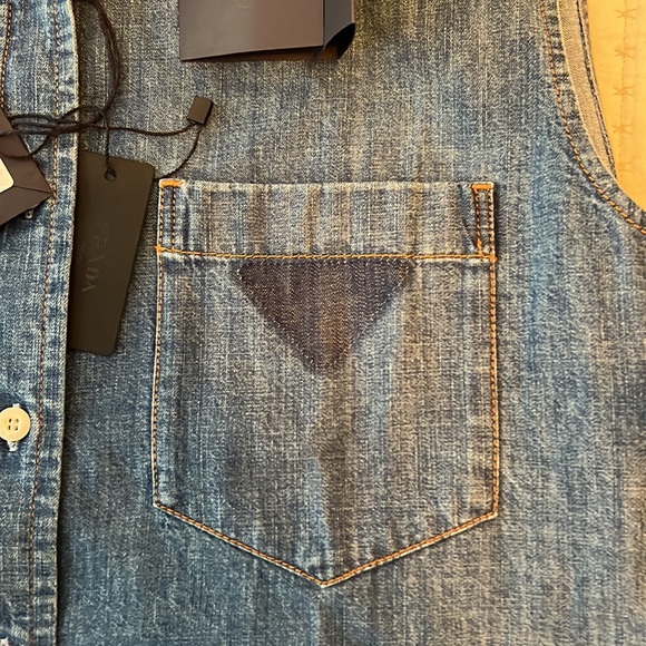Authentic Prada Denim button down - Picture 3 of 8